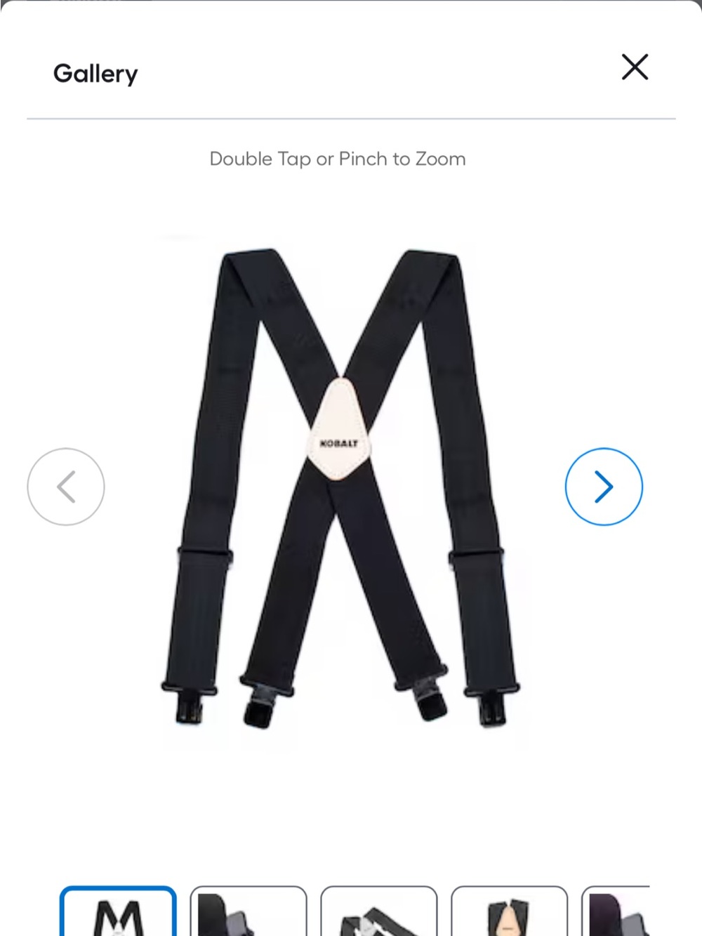 Kobalt Black Work Suspenders